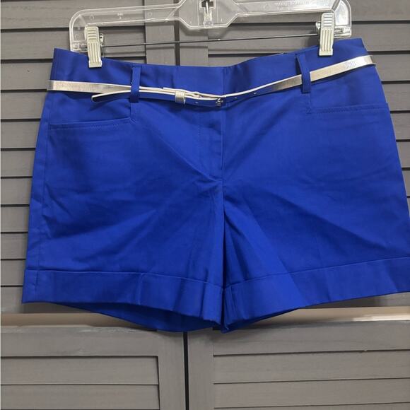 Express Pants - NWT Express Cobalt Blue Women's Shorts with Silver Belt Size 4